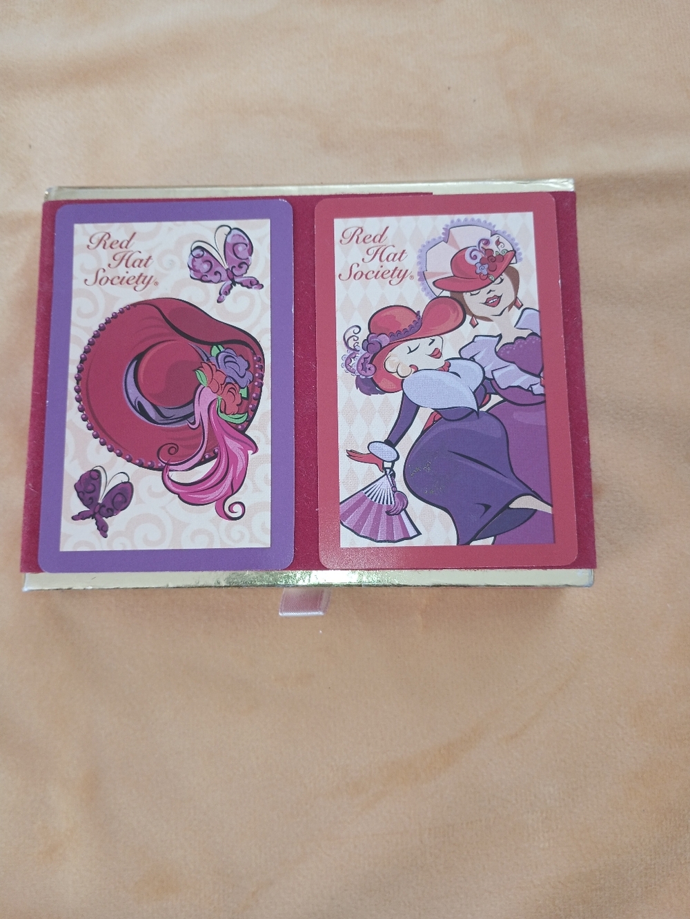 Red Hat Society Playing Cards - Purple & Pink Card Deck